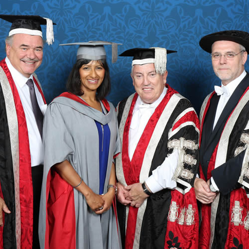 Indian-origin Chancellor Ranvir Singh with colleagues