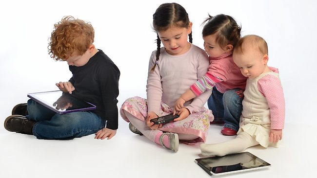 Children spending too much time on mobile phones and tablets