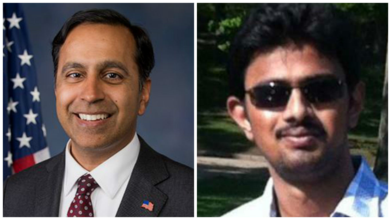 Raja Krishnamoorthi (left) and Srinivas Kuchibhotla