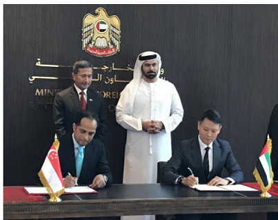 Cooperation Agreement (CA) being signed between MAS of Singapore and ADGM of Abu Dhabi. 