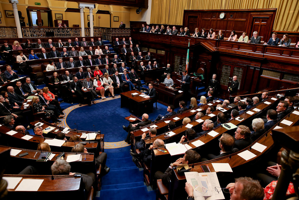 A sitting of the Dáil Éireann in Dublin