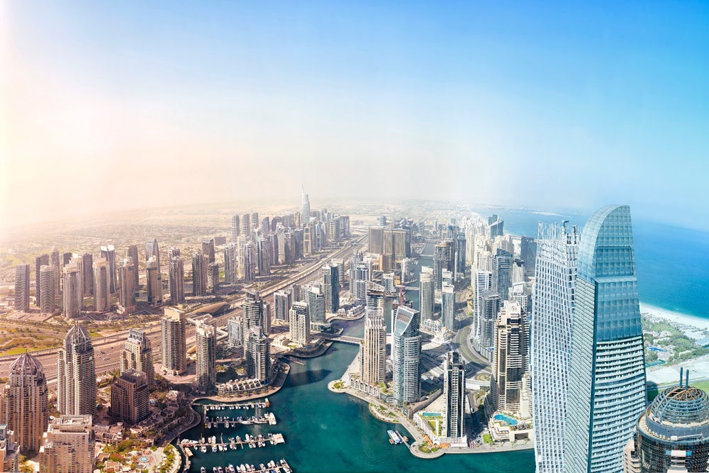 The captivating photograph of Dubai taken from 265 metres off the ground