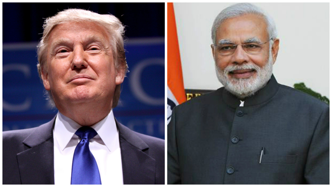 US President Donald Trump (left) and Indian Prime Minister Narendra Modi.