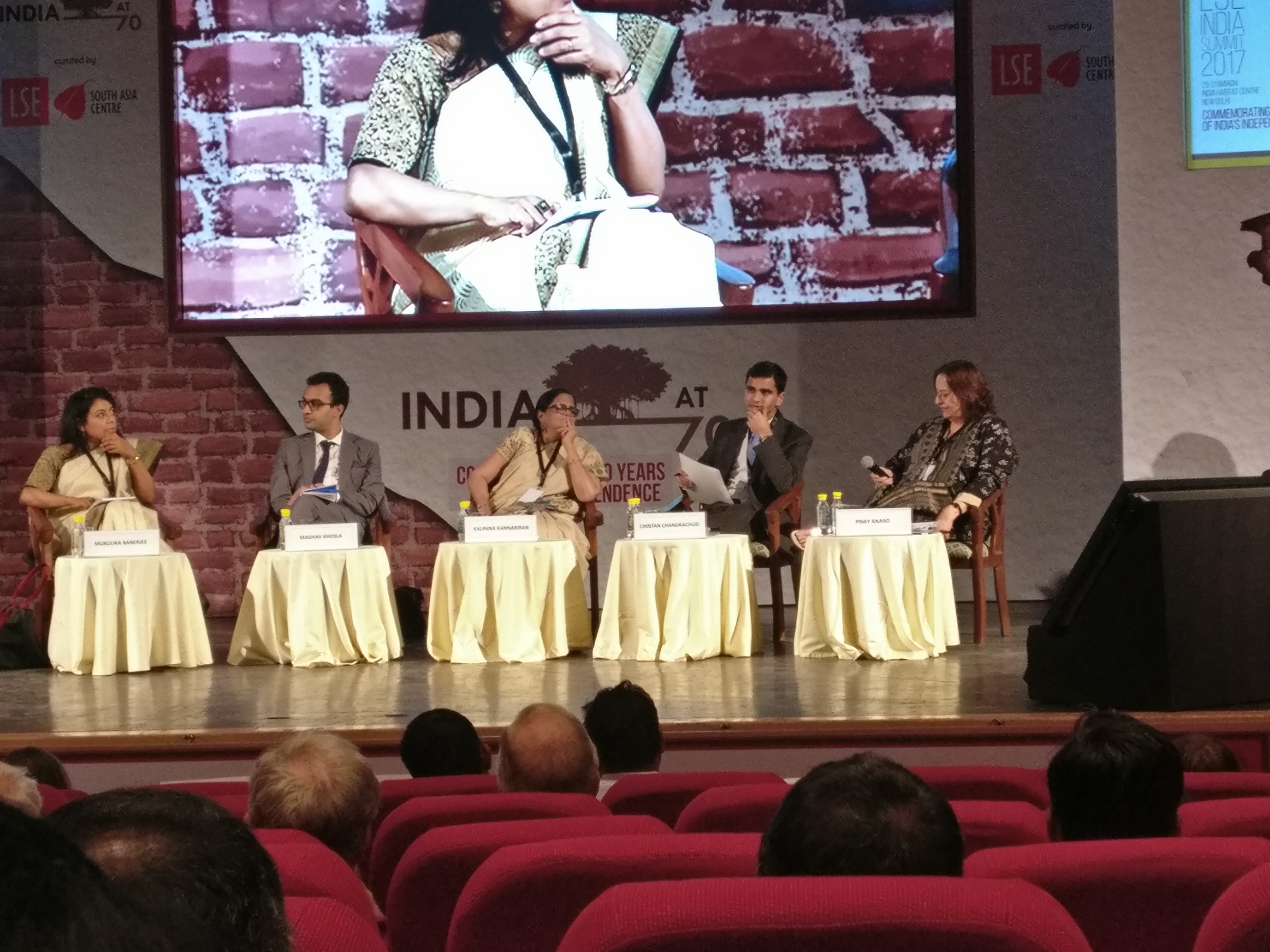 From left: Mukulika Banerjee (moderator), Madhav Khosla, Kalpana Kannabiran, Chintan Chandrachud and Pinky Anand. 