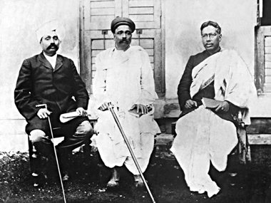 From left: Lala Lajpat Rai, Bal Gangadhar Tilak and Bipin Chandra Pal. 