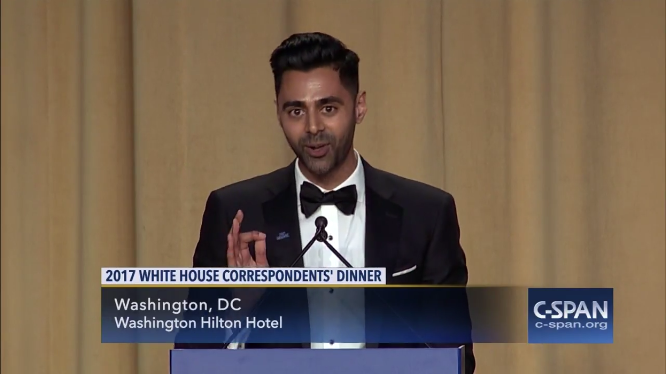 Hasan Minhaj at the White House Correspondents' Dinner. 