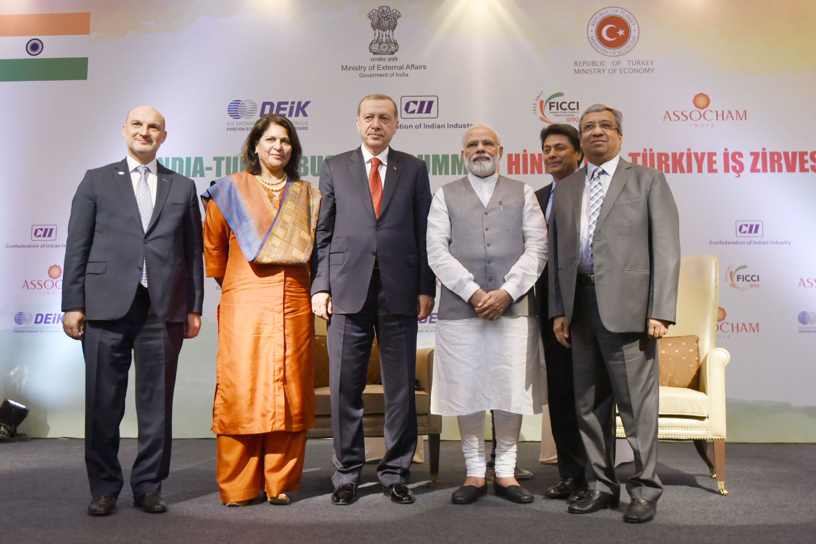 Both heads of state at the India-Turkey summit.