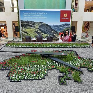This 'flower clock’ has been made of thousands of natural flowers.