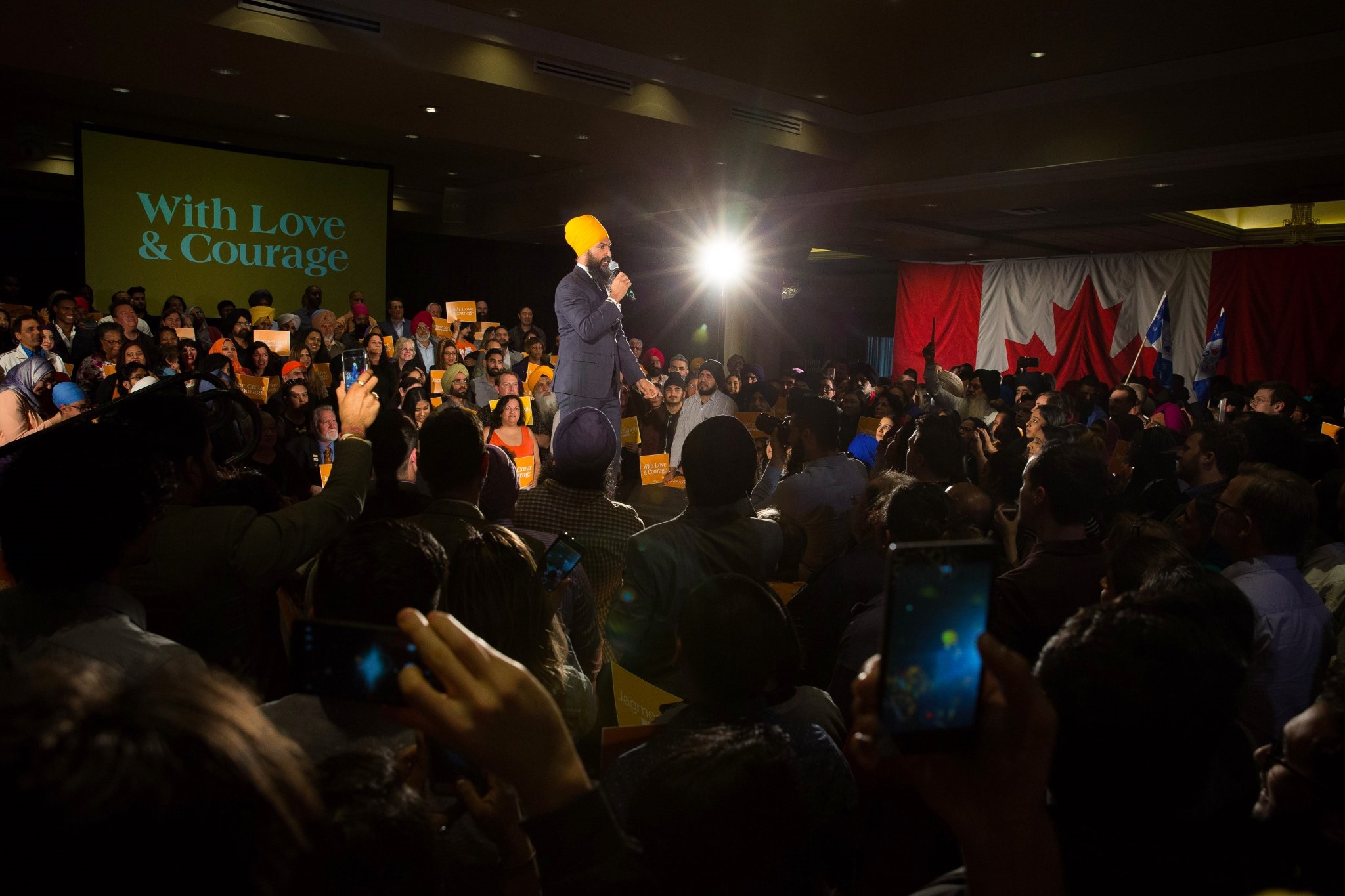 Jagmeet Singh announcing his bid in Brampton, Toronto