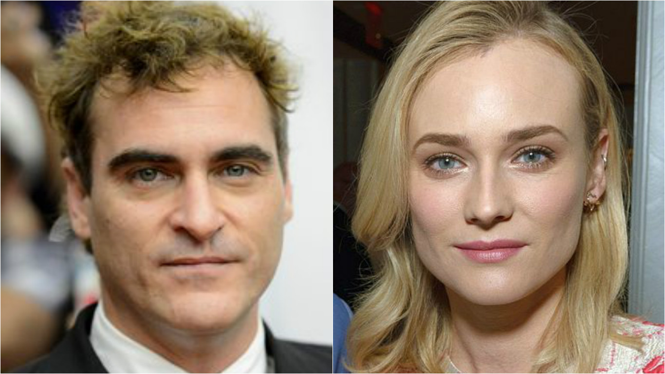 Joaquin Phoenix (left) won the best actor and Diane Kruger clinched the best actress. 