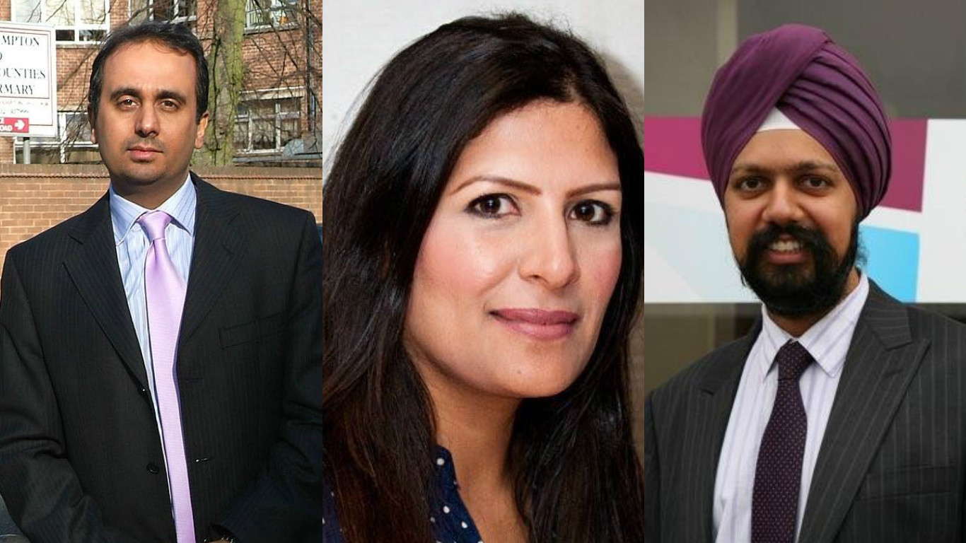 From left: Paul Uppal, Preet Kaur Gill and Tanmanjeet Singh Dhesi.