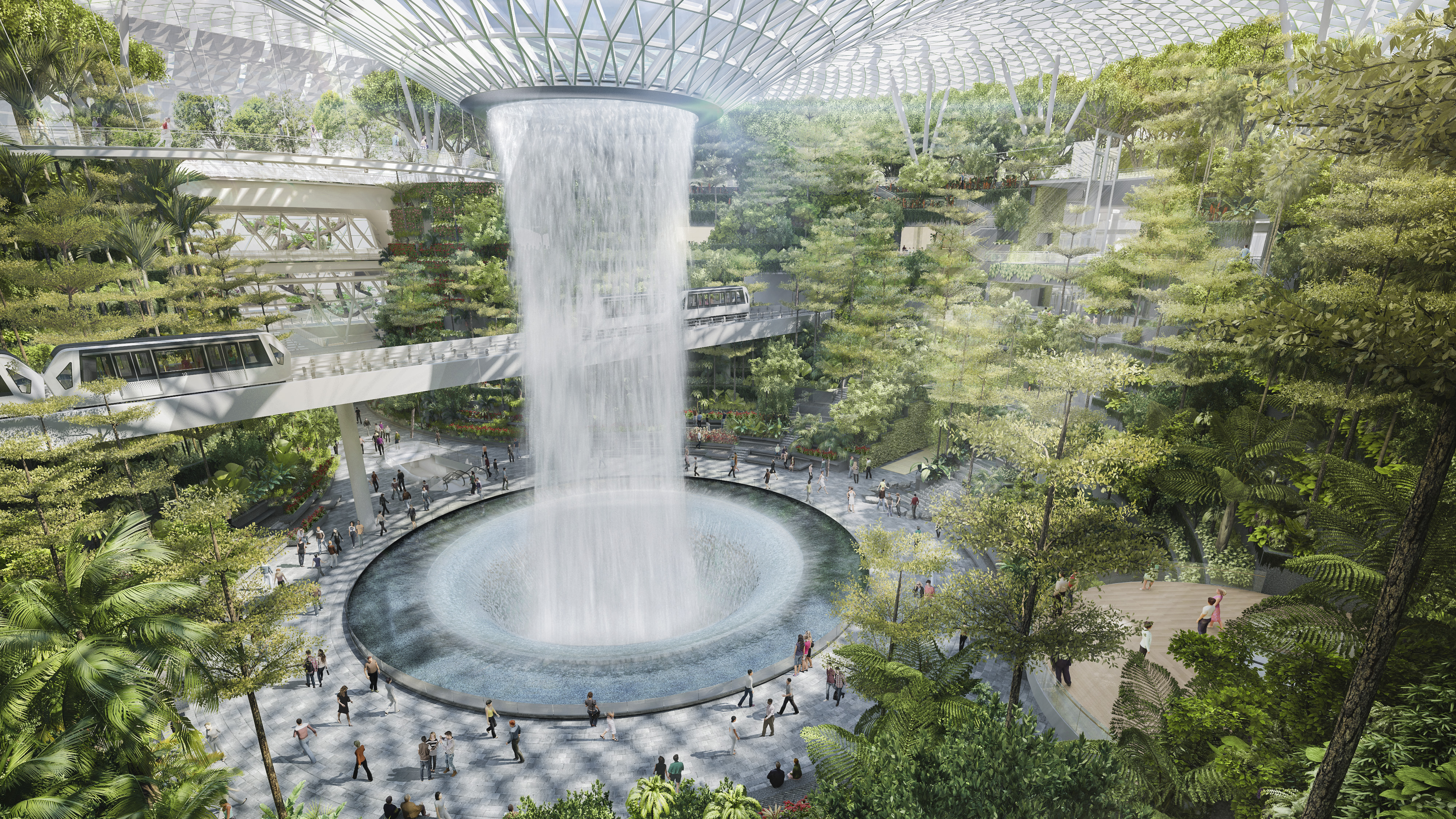 Jewel Changi Airport's magnificent Forest Valley. Photo courtesy: Jewel Changi Airport Development