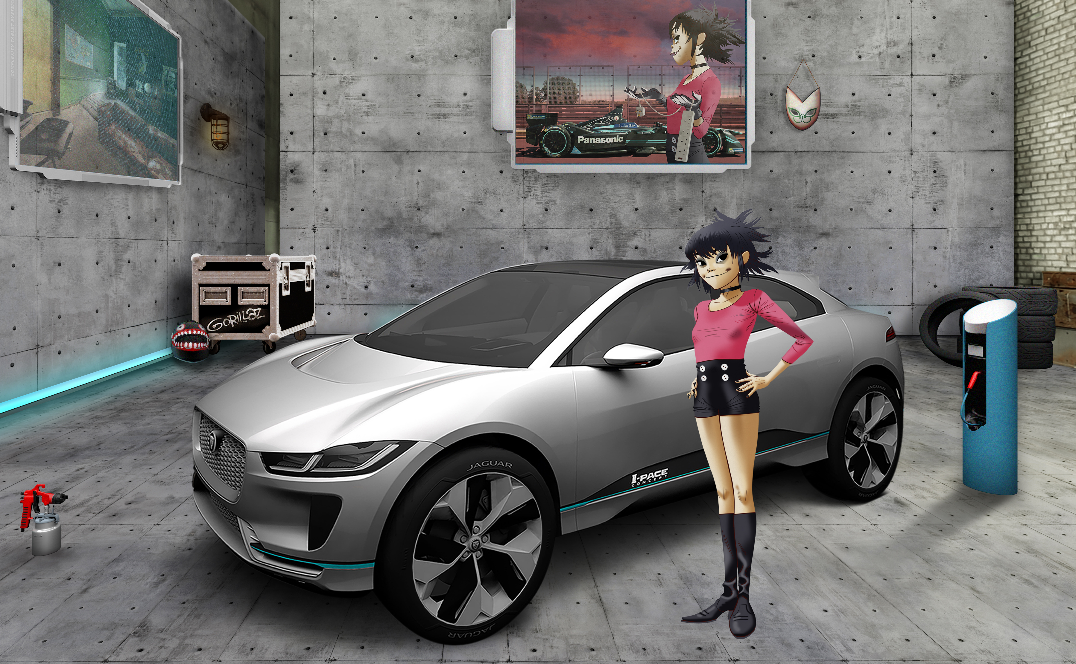 Virtual band Gorillaz female guitarist Noodle is Jaguar’s Formula E race team brand ambassador.
