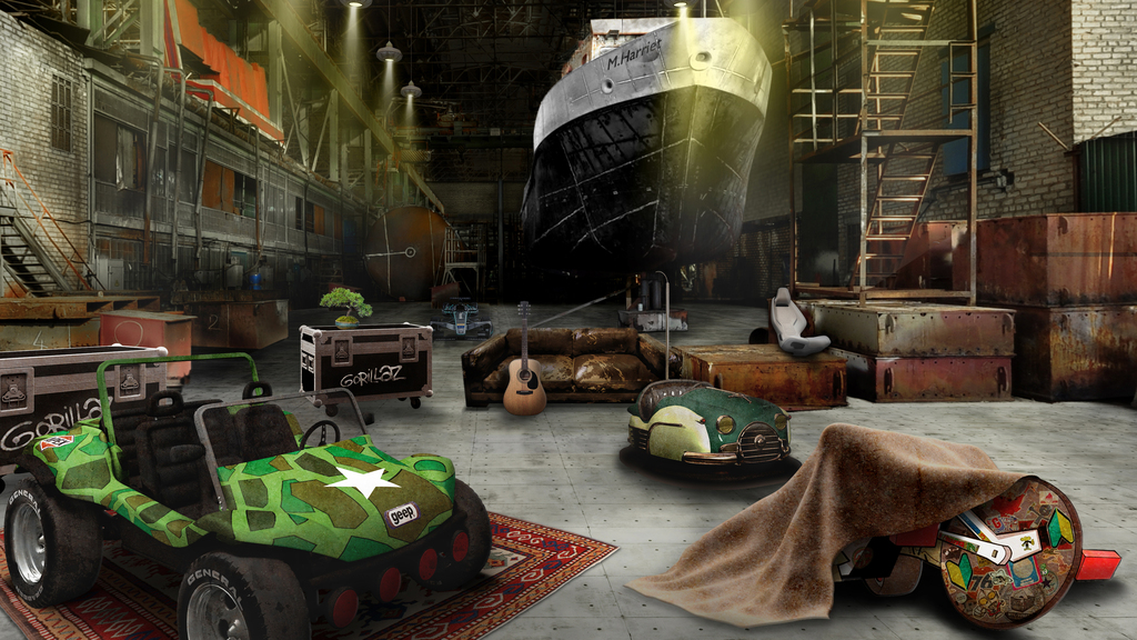 Gorillaz App's Jaguar Land Rover recruitment area in the form of a 360-environment situated in the garage of the band’s home.