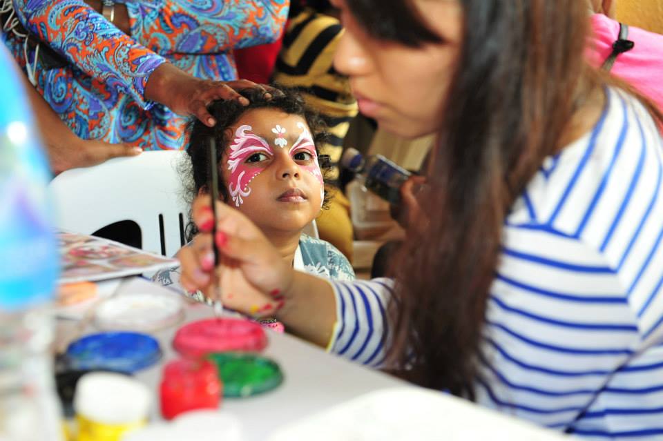 Face-painting - one of the activities at Narpani Community Carnival 2014. Photo courtesy: Narpani Pearavi Facebook