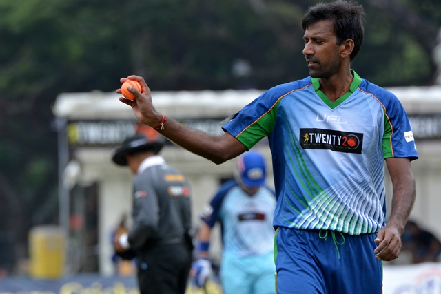 Balaji wearing one of UFL's kits. Photo courtesy: Singapore Cricket Club