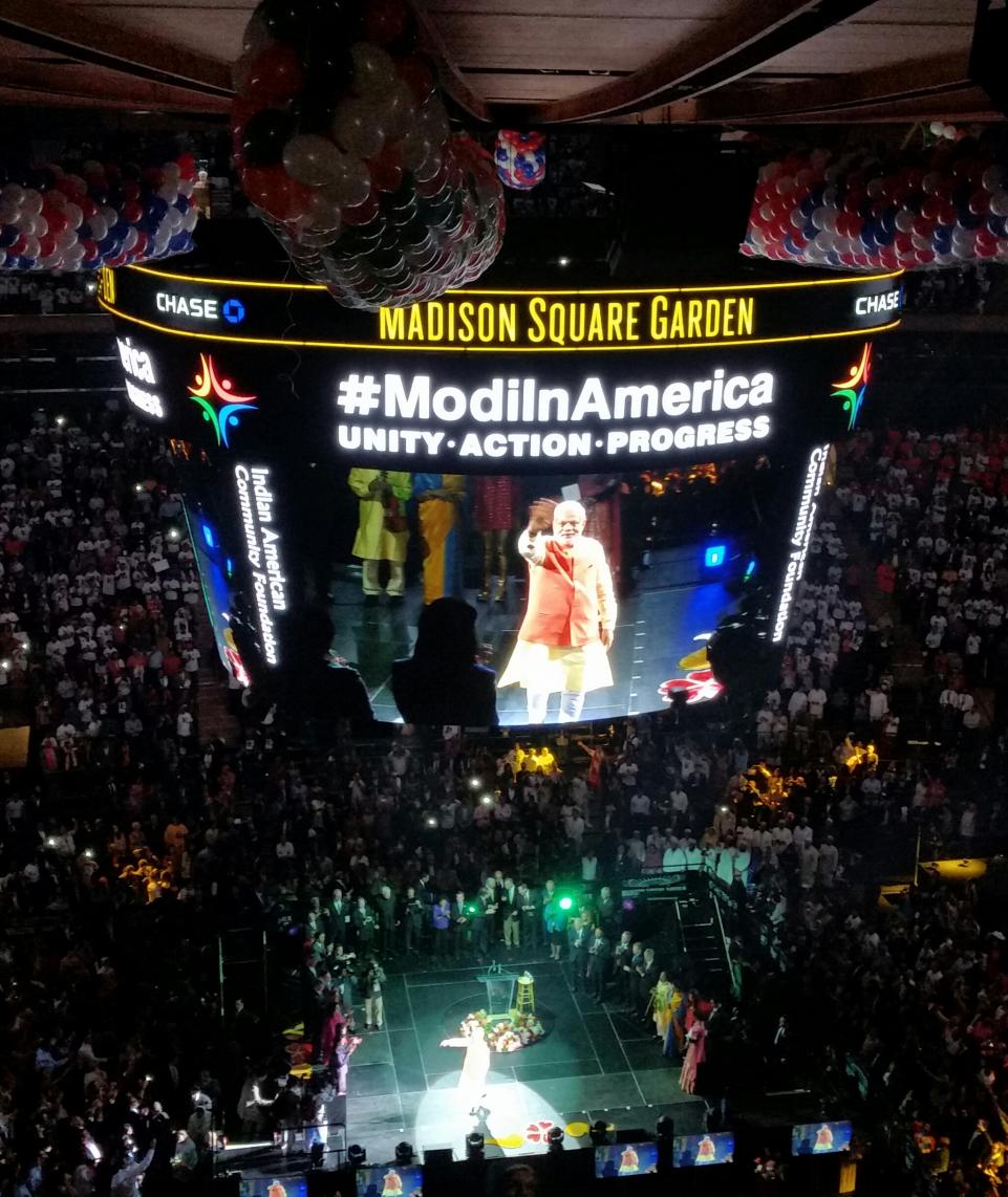 PM Narendra Modi at a rally in Madison Square Garden, New York. 
