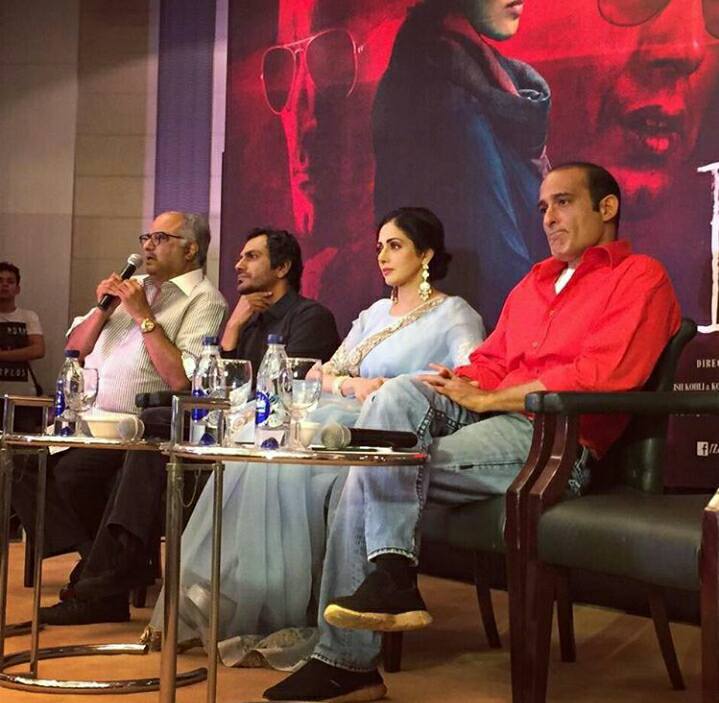 Producer Boney Kapoor, Nawazuddin Siddiqui, Sridevi and Akshaye Khanna.