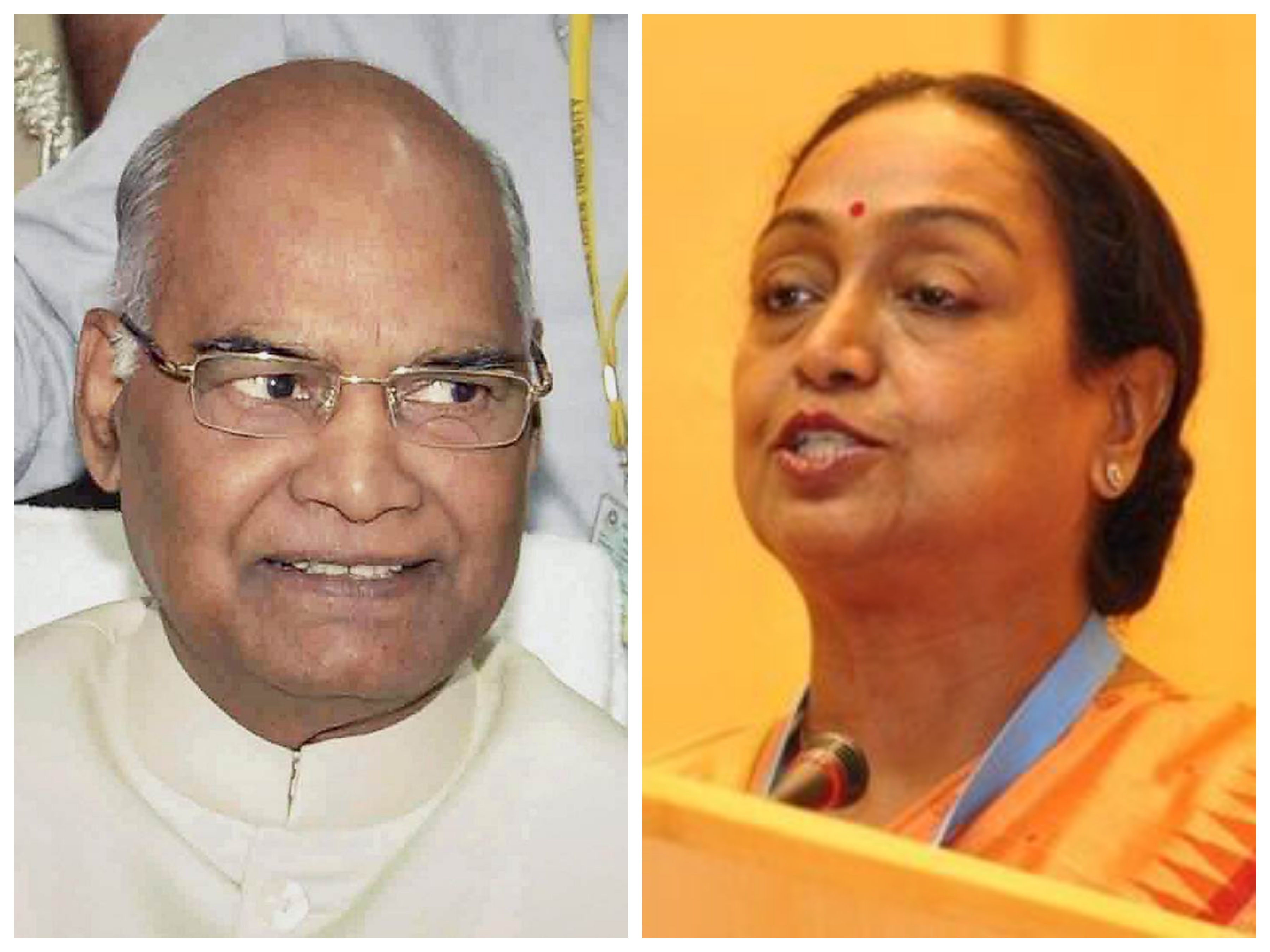 Ram Nath Kovind (left) and Meira Kumar.
