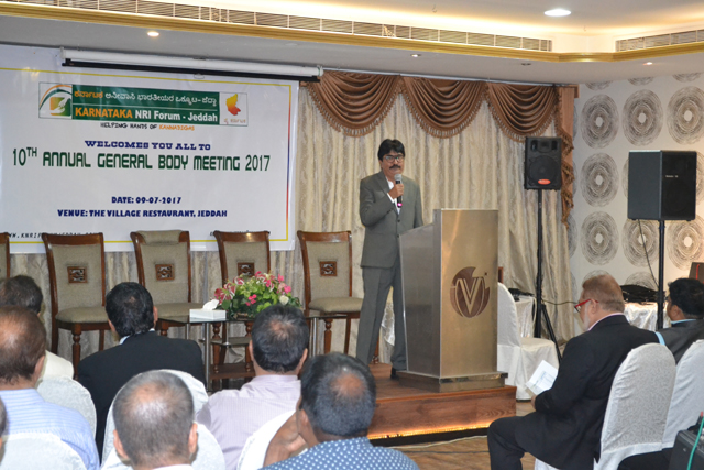 Tenth annual general meeting of Karnataka Non-Resident Indian Forum (KNRI), Jeddah being taking place at Saudi Arabia.