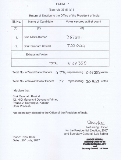 The result announcement. 