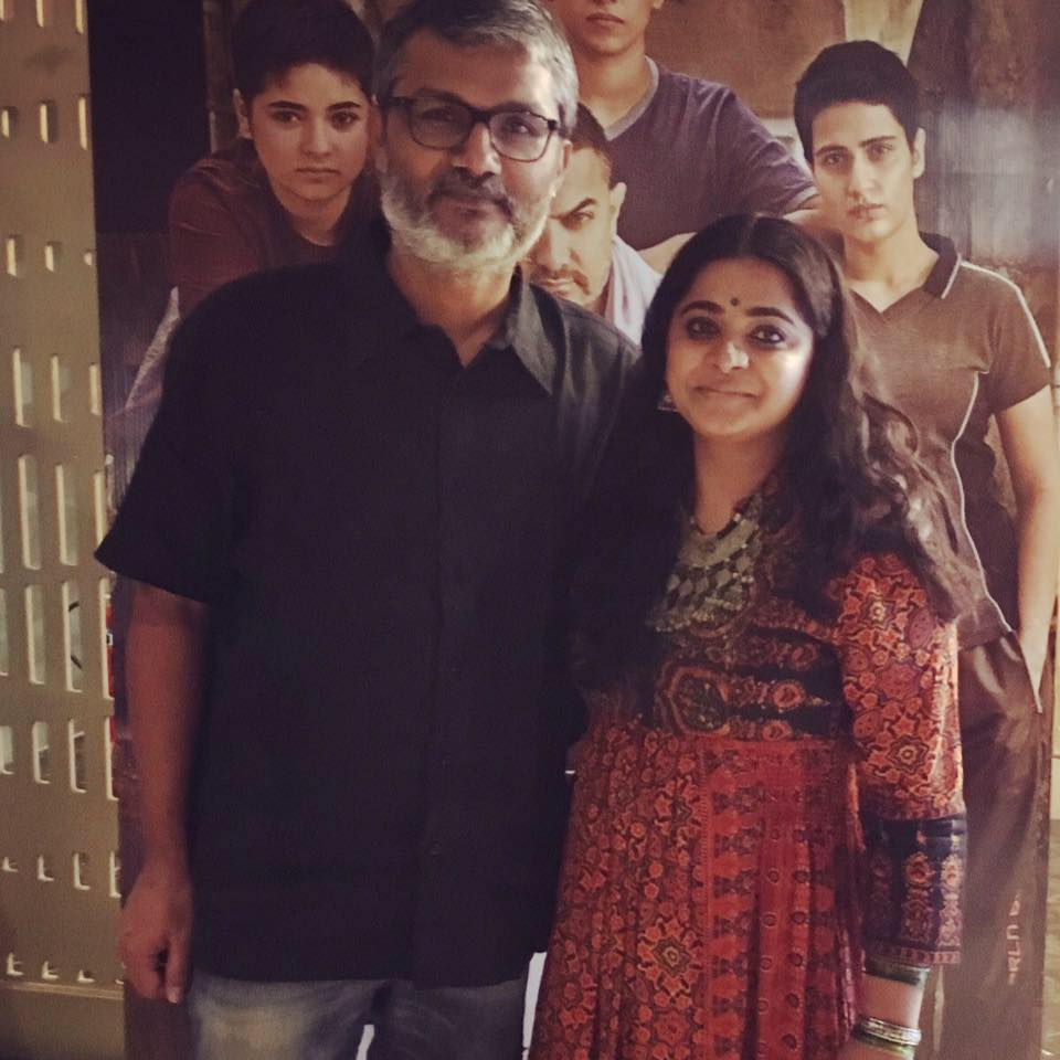 Ashwiny with her husband and director of 'Dangal' - Nitesh Tiwari. 
