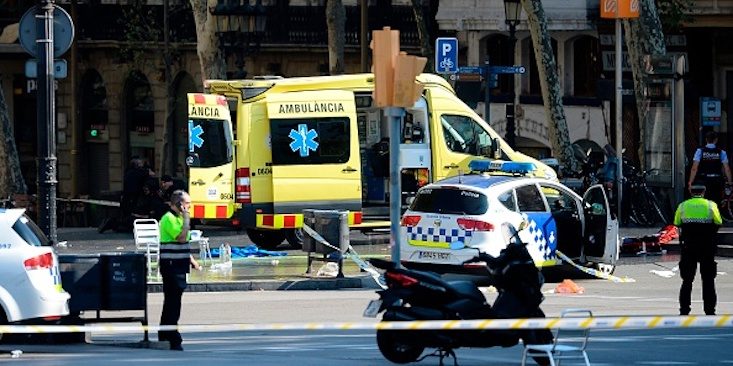 Las Ramblas in the aftermath of the attack.