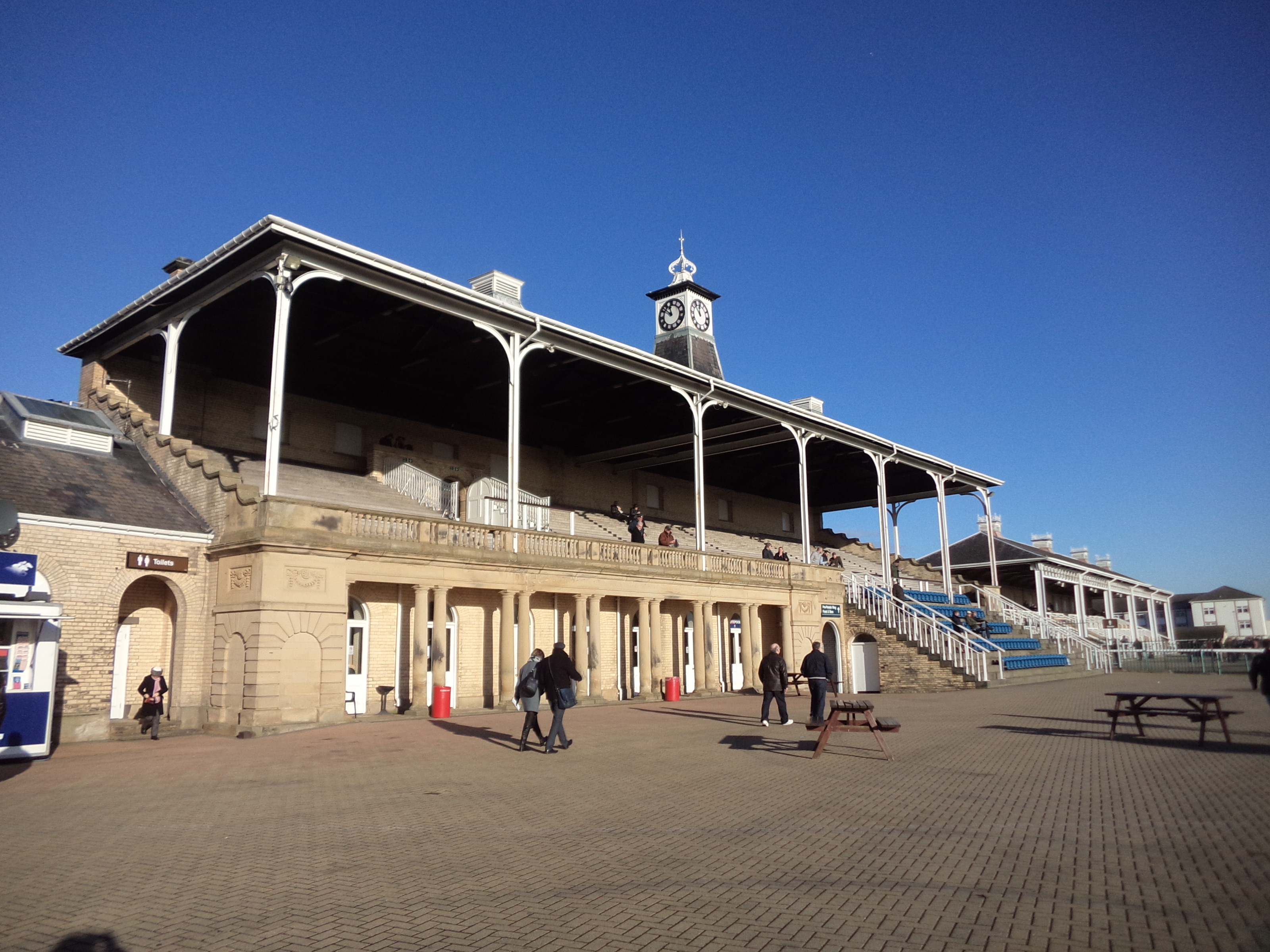 The historic clock tower at the Doncaster Racecourse.