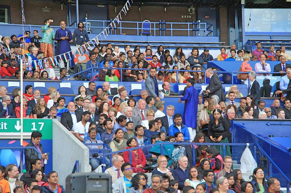 A crowd gathered at the Murrayfield Stadium in Edinburgh for Indian's Independence Day celebrations.