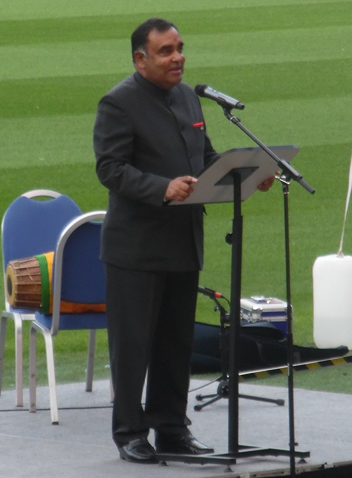 High Commissioner of India, UK YK Sinha speaking at the Murrayfield Stadium in Edinburgh