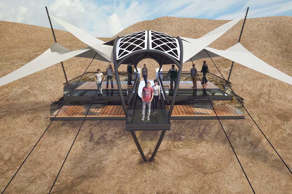 Artist impression of world’s longest and highest zip-line to be constructedin UAE. 