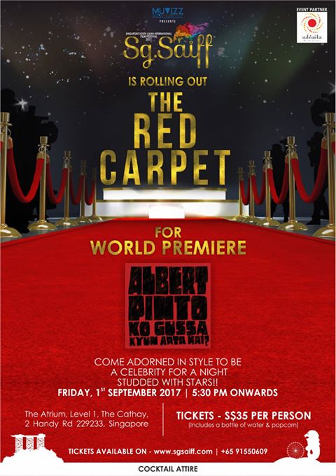 Red carpet rolls out for stars at Singapore South Asian International Film Festival tonight