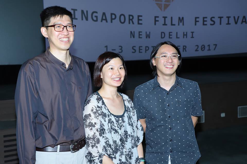 Director of THat Girl in a Pinafore Yee Wei Chai (right) at the film festival.