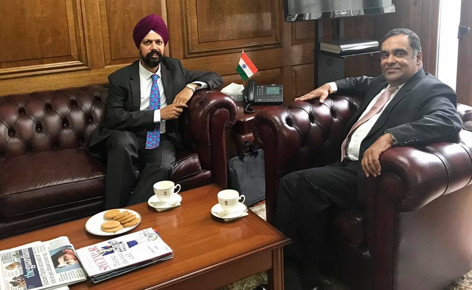UK MP Tan Dhesi (left) with Indian High Commissioner to the UK YK Sinha.