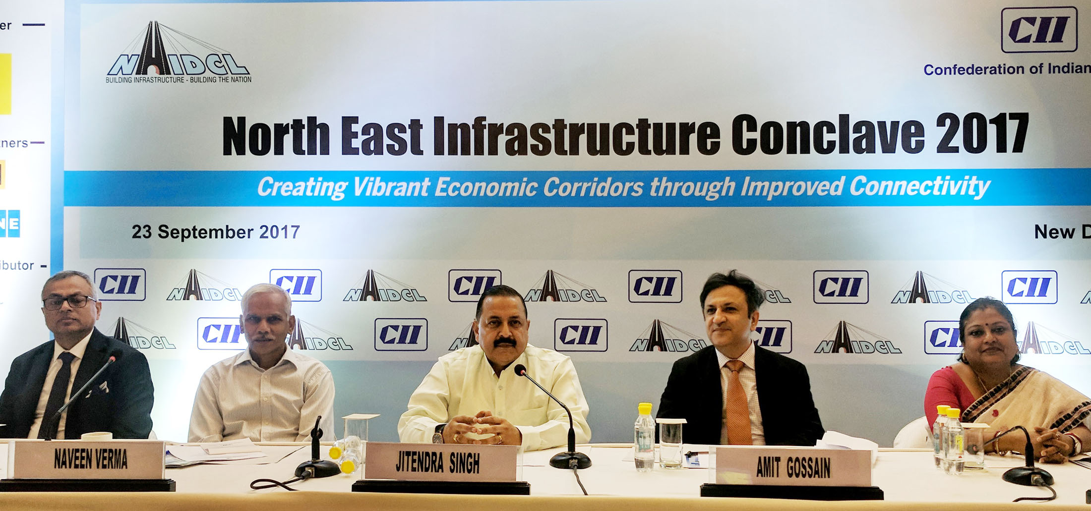 The Minister of State for Development of North Eastern Region, Prime Minister’s Office, Personnel, Public Grievances & Pensions, Atomic Energy and Space, Dr. Jitendra Singh at the North East Infrastructure Conclave, in New Delhi.