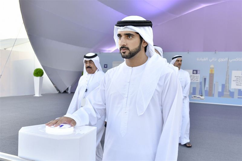 His Highness Shaikh Hamdan Bin Mohammed bin Rashid Al Maktoum, Crown Prince of Dubai pressing the operation button to launch the first AAT. 