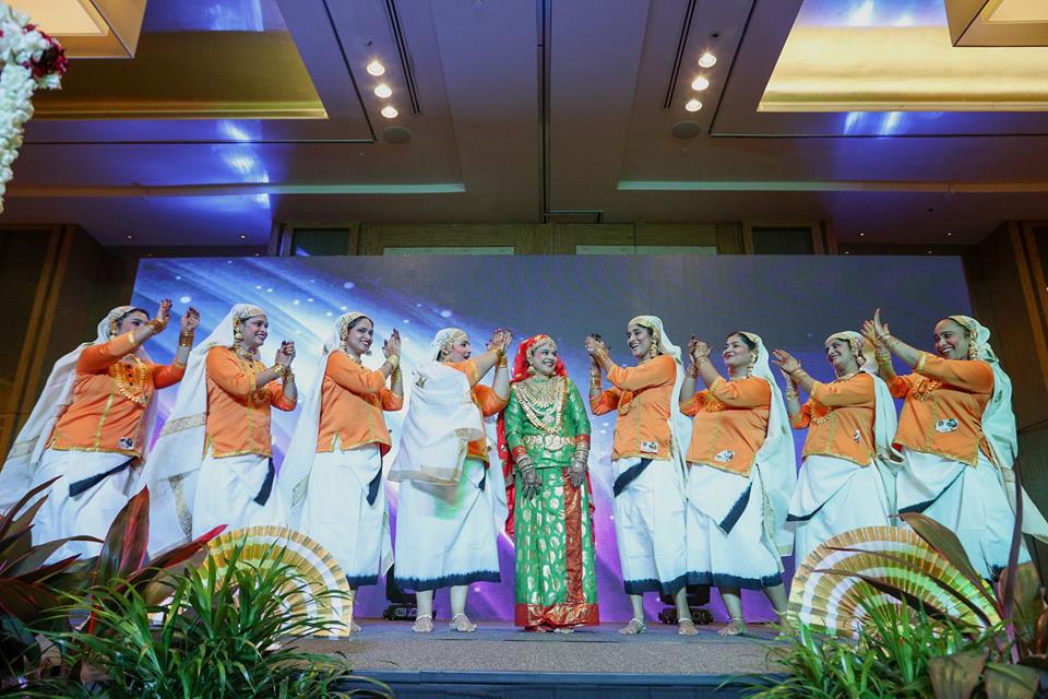Malayalee ladies giving performance of oppana. It is popular in the Mappila (Kerala Muslim) community of Kerala. Women dancers sing and clap their hands rhythmically, and dance around a bride in simple steps. Photo courtesy: Facebook