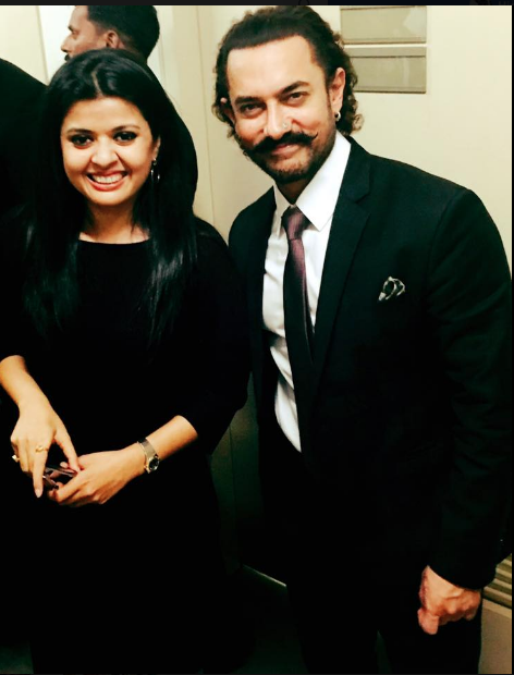 Punam Sharrma with super star Aamir Khan prior to the 'In Conversation' consumer event for Zee Studios