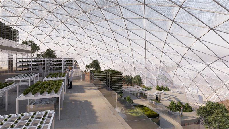 Mars Science City will have a giant greenhouse to test agricultural techniques, 