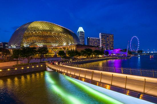 A nightview of the Esplanade - Theatres on the Bay.