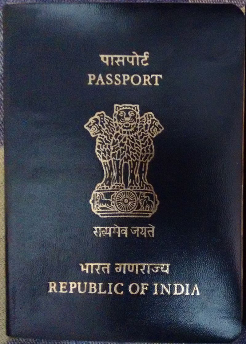 An image of the Indian passport. 