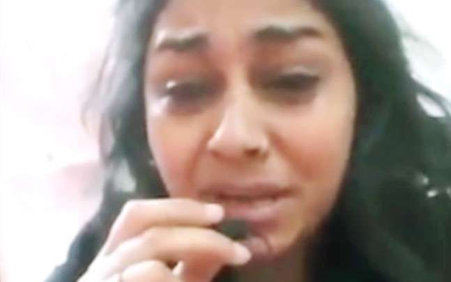 Video grab of Punjabi woman narrating her woes on social media. 