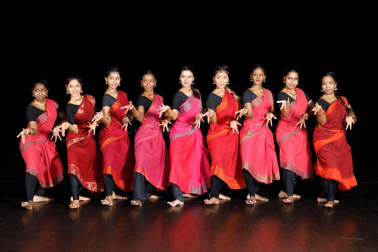 Artists practising for the mega dance extravaganza Brihannala-Arjuna’s Disguise. 