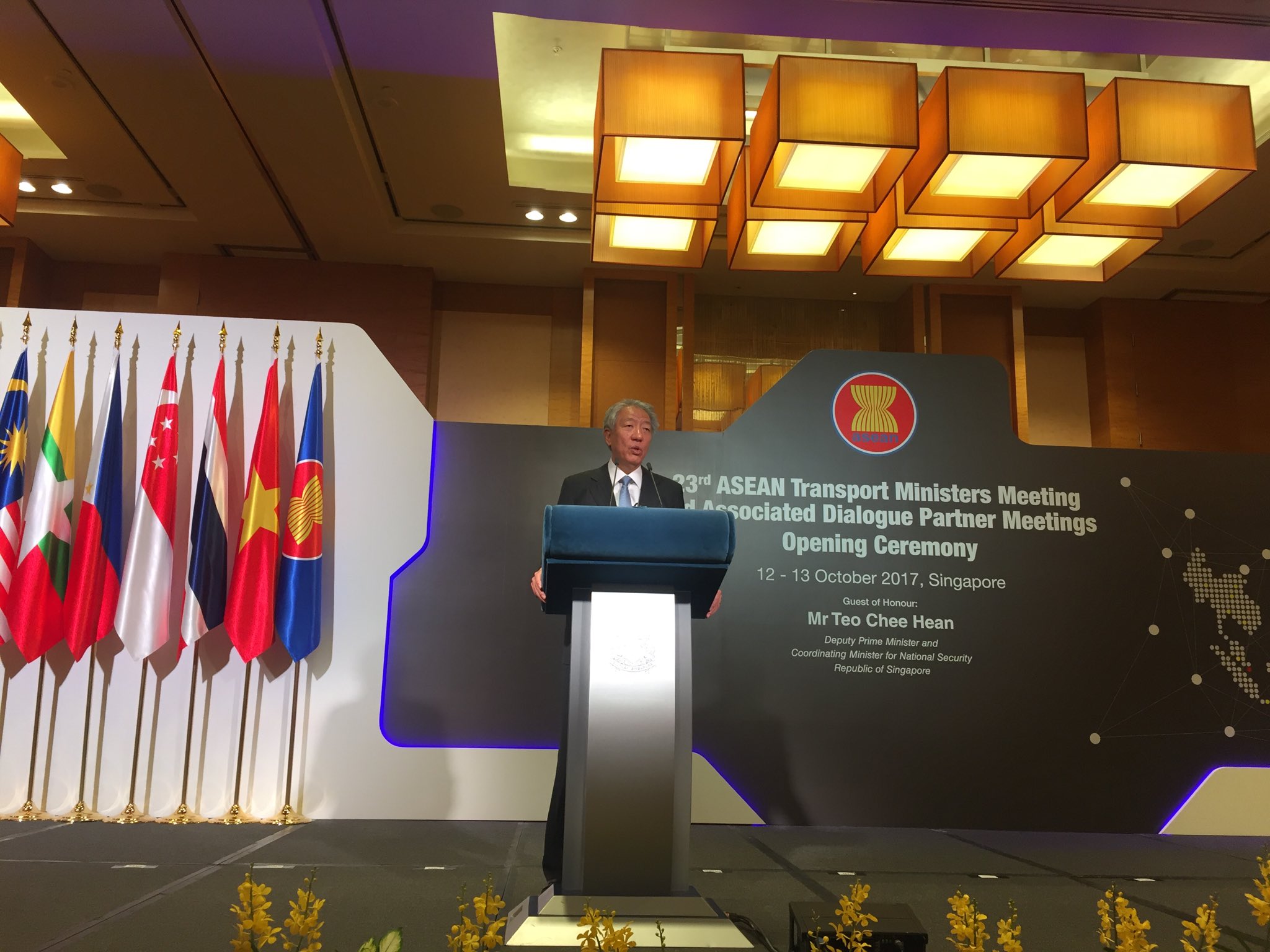 Singapore DPM Teo Chee Hean hosting the ASEAN Transport Ministers Meeting.