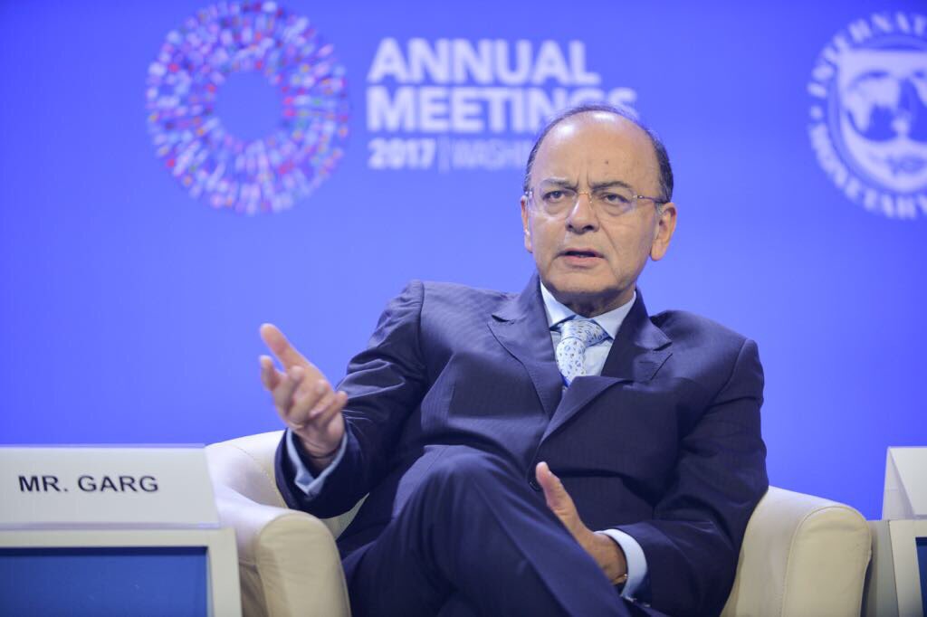 Arun Jaitley at a FICCI event in Washington, DC.