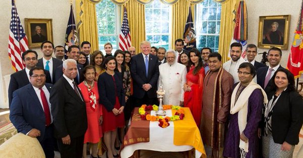 Donald Trump celebrates Diwali with Indian-American administration.