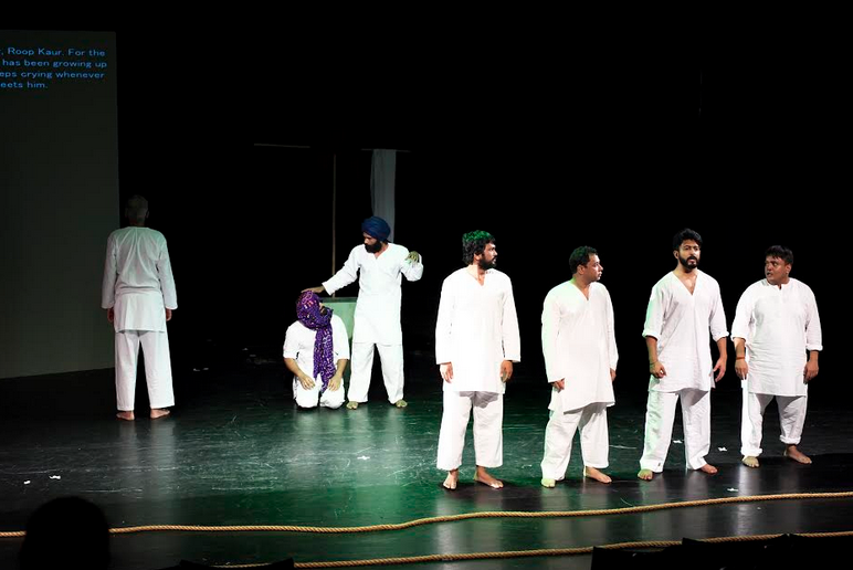 Artistes performing Toba Tek Singh, based on Saadat Hasan Manto's story, at Dastak 2016. Photo courtesy: Dastak