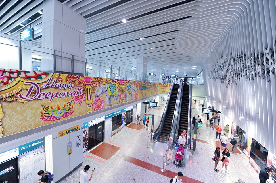The Deepavali themed station at Little India is also decked out in the same festive theme as the themed train and buses