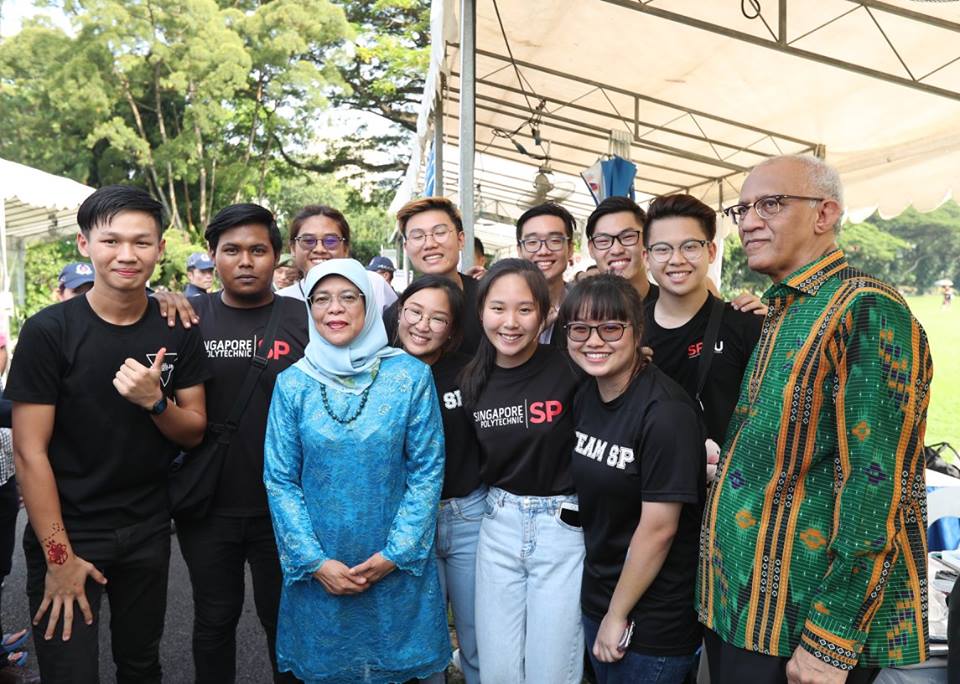 The students from Singapore Polytechnic volunteered as Open House tour guides for the seniors from the Society for WINGS. 