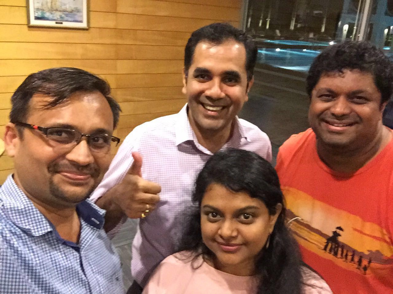 Hemang Yadav with members of the crew. 
